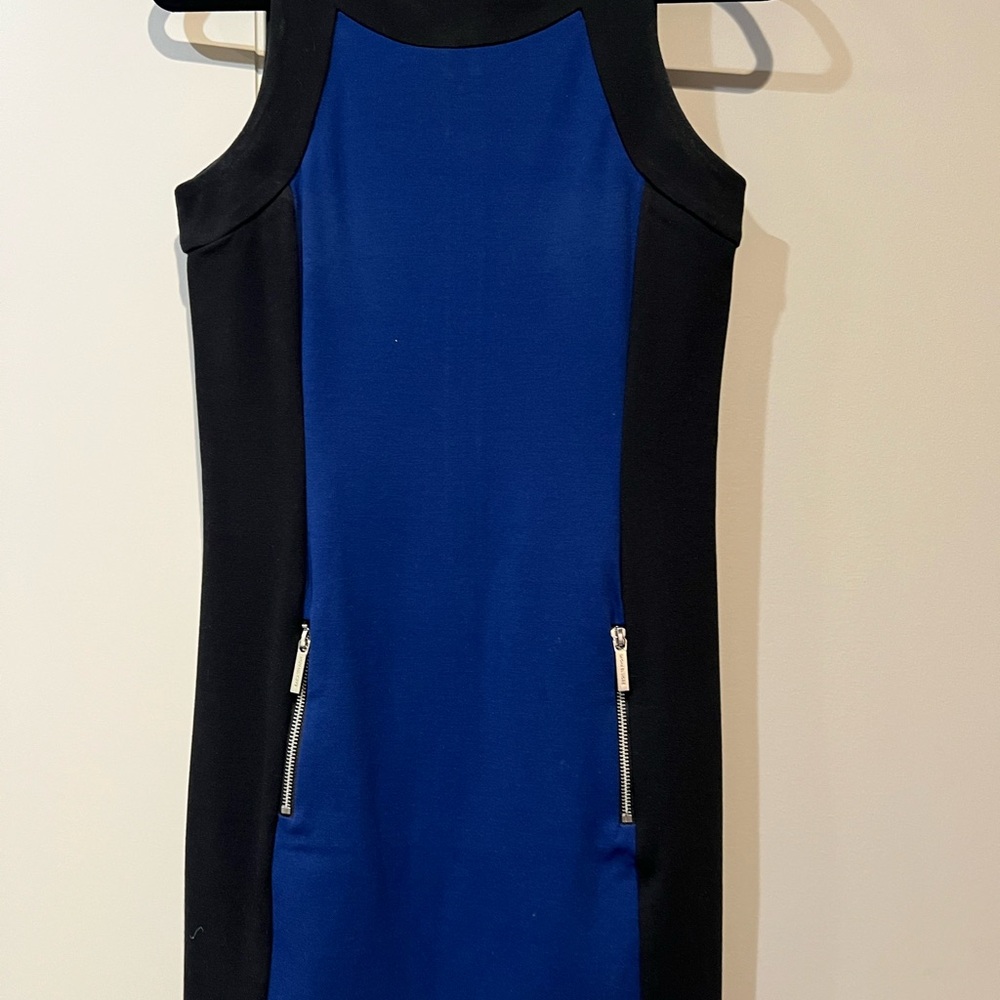 MICHAEL Michael Kors Blue and Black Halter Mini Dress